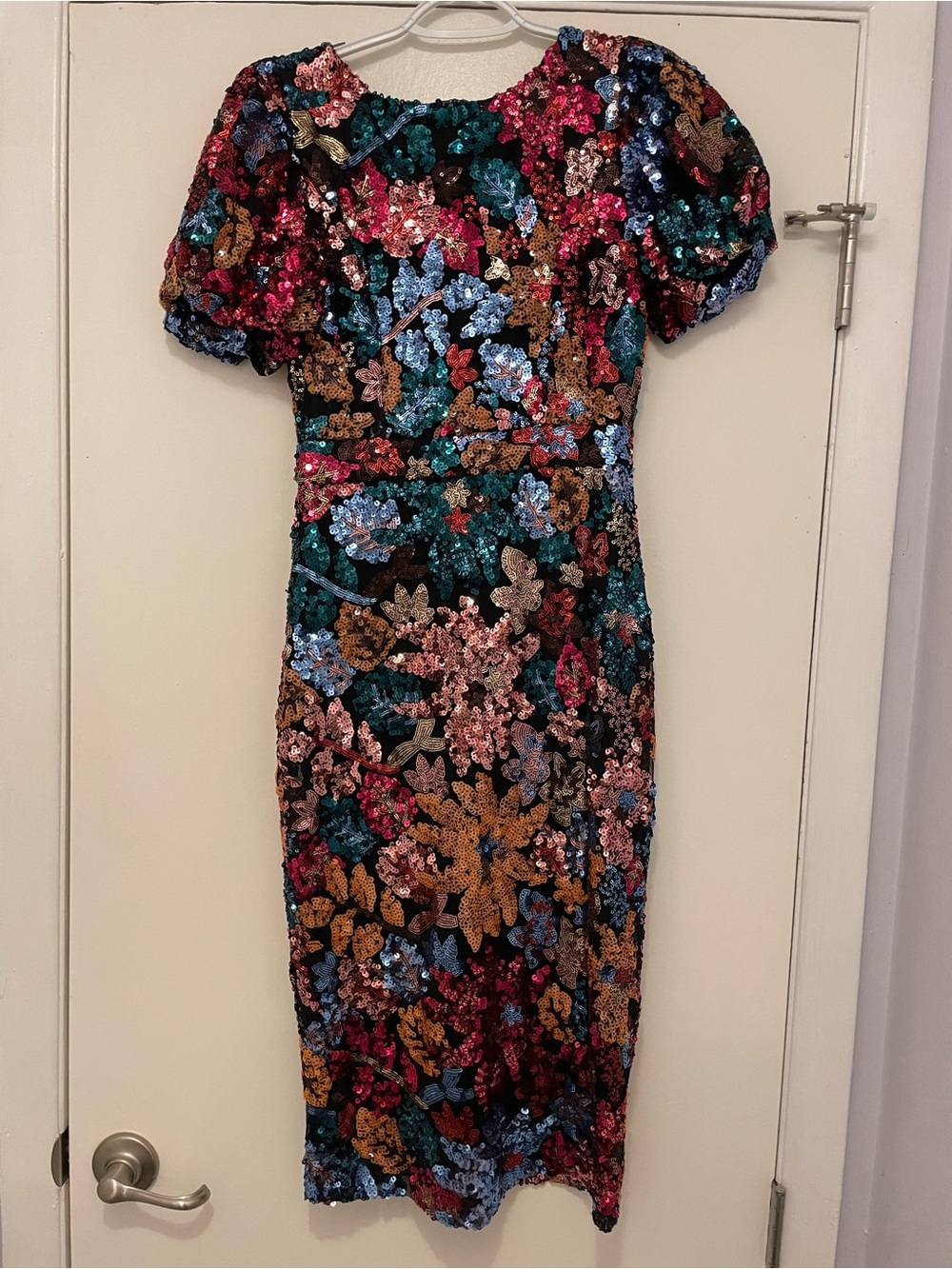 Ivy City Co Multicolor Sequin Floral Midi Dress